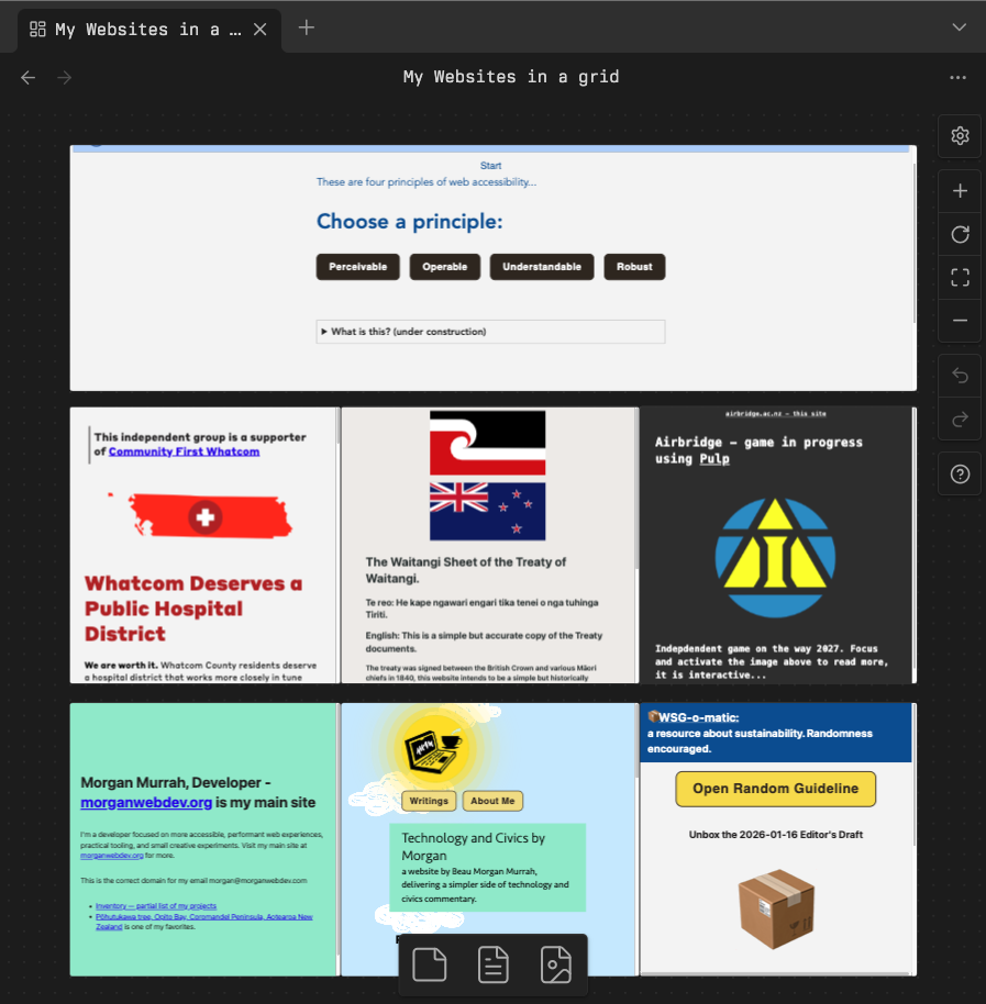 Canvas with websites